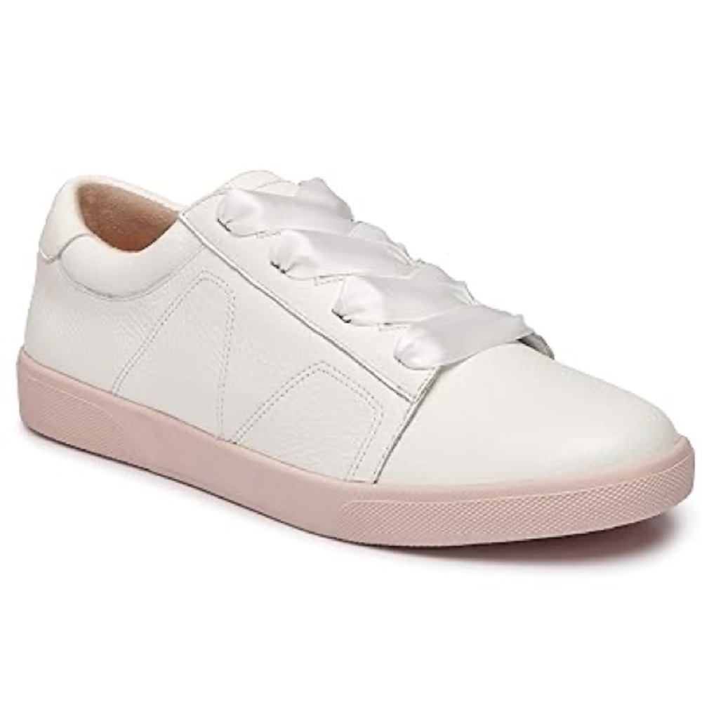 Vionic White and Pink Sneakers Sleek Minimalist Design